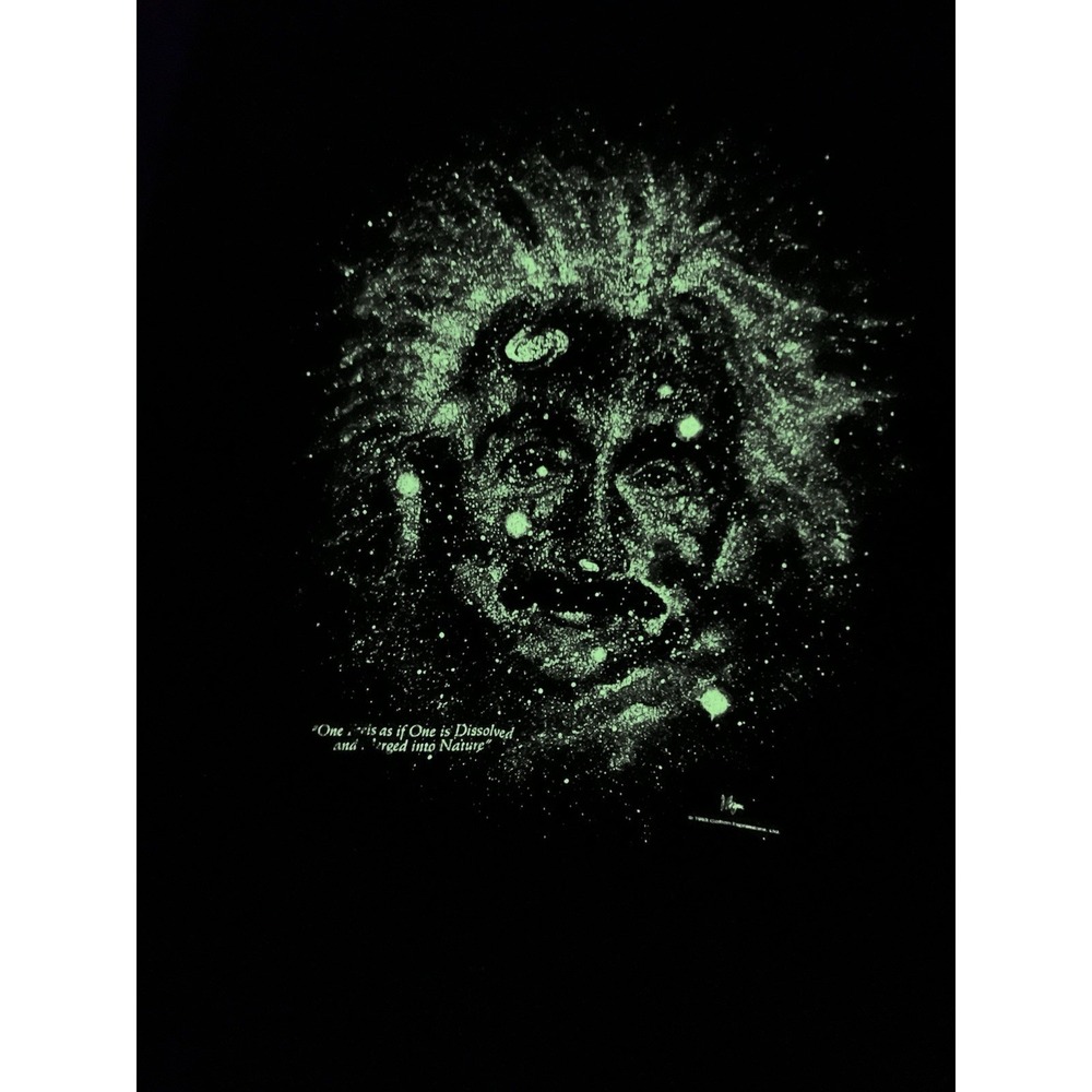 Rare Vtg 1993 Albert Einstein Glow In The Dark‎ 2XL XXL T-Shirt Space Galaxy 062